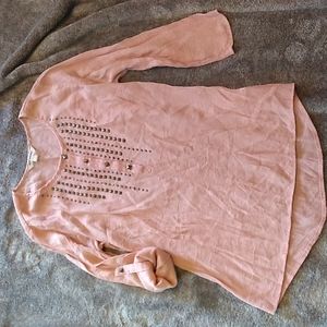 Tantrums pink tunic bronze studded